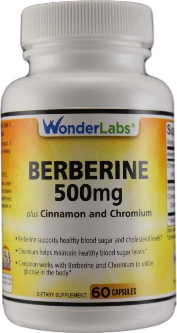 Berberine Cholesterol Blood Sugar Supplement: HCL 500+ TripleDefense Gluten and GMO Free Maintenance for Glucose, Metabolism, Heart and Immune System Health - Anti Inflammatory Cinnamon Chromium Detox