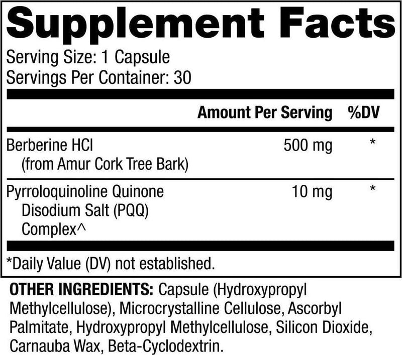 Berberine and MicroPQQ Advanced (30 per bottle): 30 Day Supply - Dr Mercola