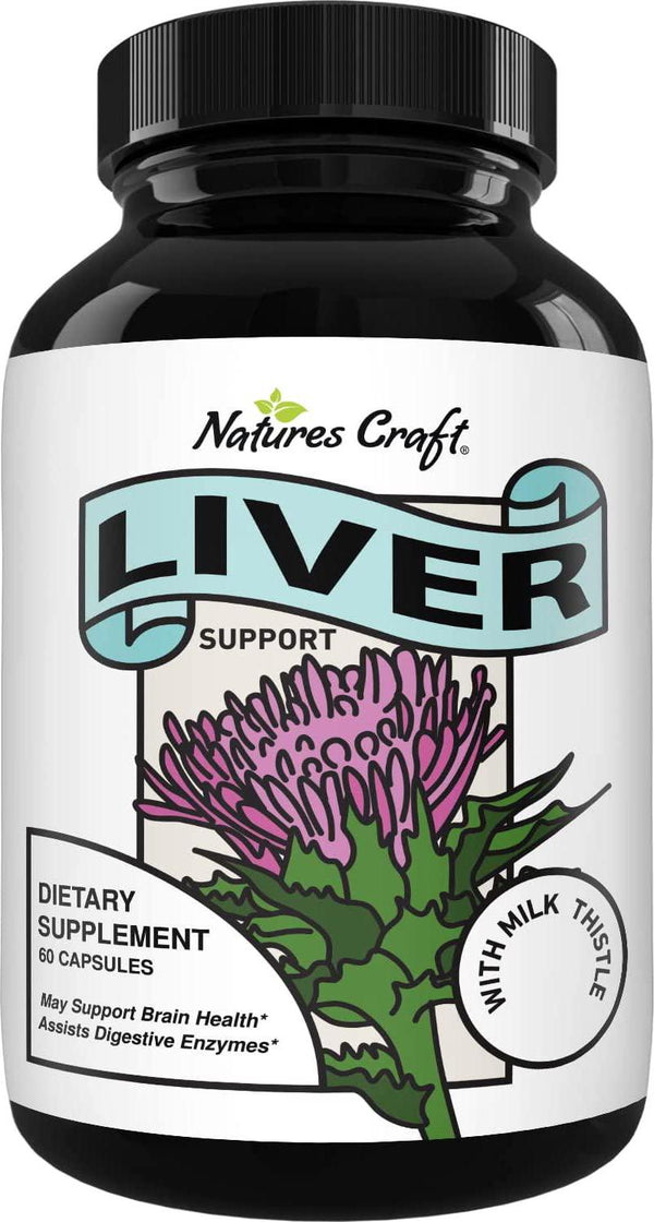 Best Liver Supplements with Milk Thistle - Artichoke - Dandelion Root Support Healthy Liver Function for Men and Women Natural Detox Cleanse Capsules Boost Immune System Relief - Natures Craft
