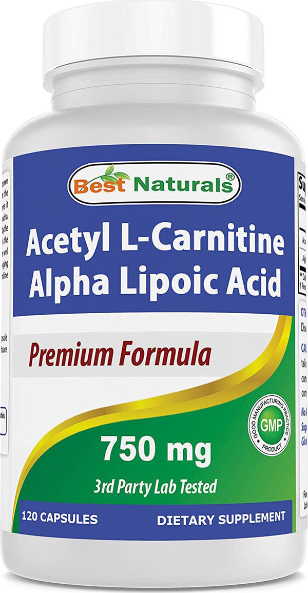 Best Naturals Acetyl L-Carnitine And Alpha Lipoic Acid 750 Mg 120 Capsules