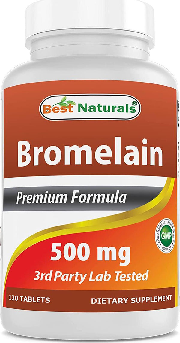 Best Naturals Bromelain Proteolytic Digestive Enzymes Supplements, 500 mg, 120 Tablets - Supports Healthy Digestion, Joint Health, Nutrient Absorption