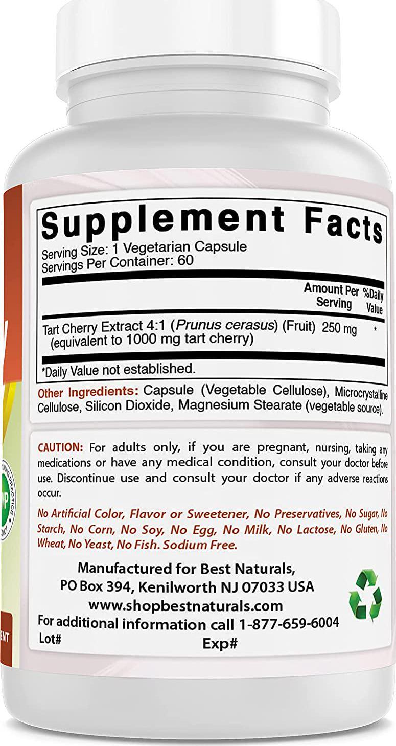 Best Naturals - Tart Cherry Nature's Antioxidant Formula 1000 mg. - 60 VCap(s)