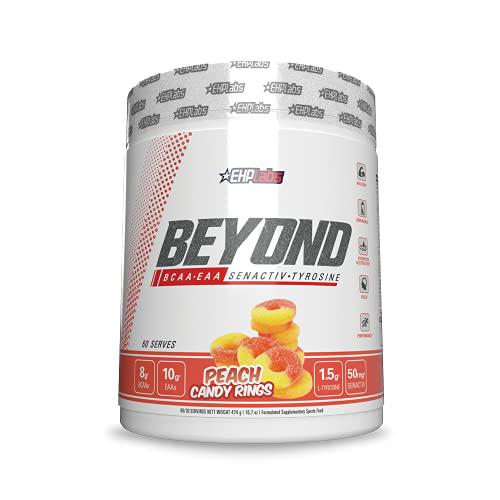 Beyond BCAA + EAA by EHPlabs - 10g of Essential Amino Acids, Assists with Muscle Endurance, Recovery and Fatigue (Peach Candy Rings)
