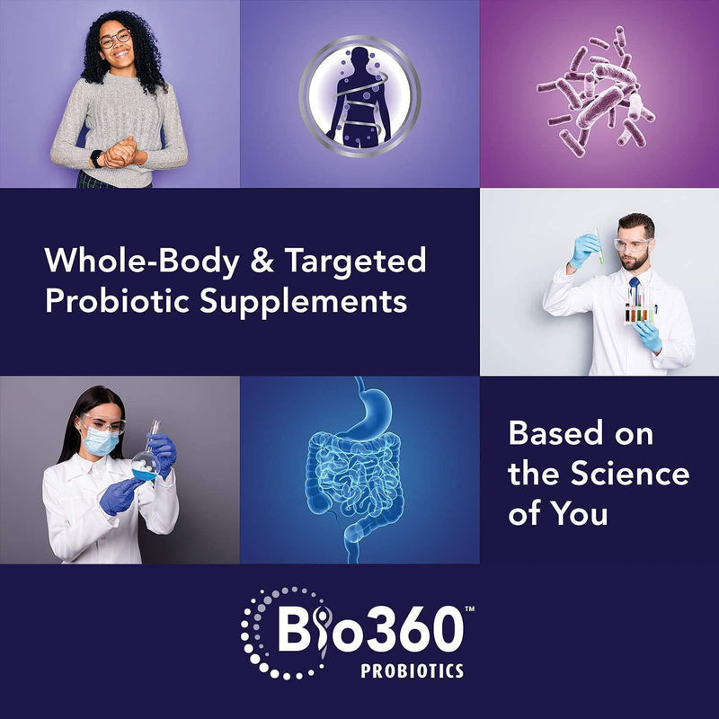 Bio360 Probiotic Daily Formula | Vegan Prebiotics and Probiotics for Women and Men | 30 Billion CFU 10 Strain | Stable Blister Pack | 30 Supplements