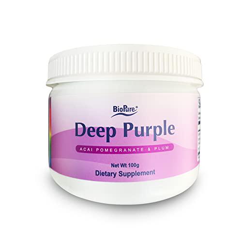 BioPure Deep Purple All-Natural Superfruit Dietary Supplement Made from a Synergistic Blend of Organic Acai, Organic Pomegranate, and Plum for Gut Health, Immune Support and Overall Wellness 100g