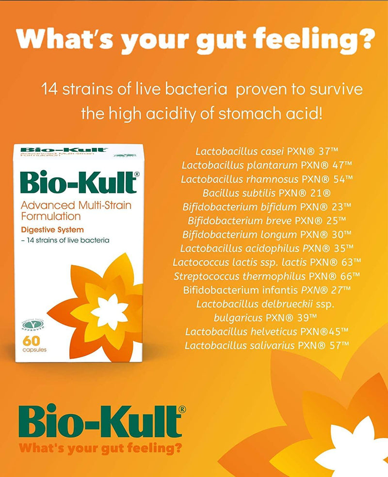 Bio-Kult 14 Strain Advanced Probiotics - Probiotic Supplement, Probiotic Capsules, Probiotics for Adults, 60 count