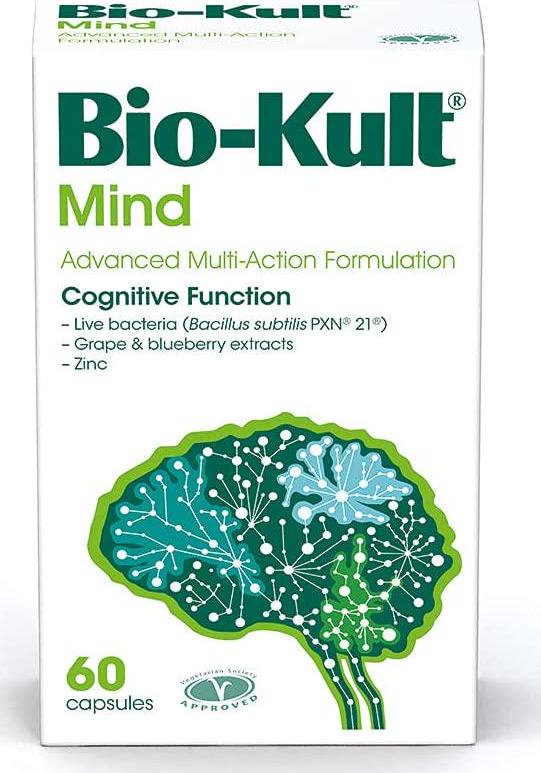 Bio-Kult Mind - Probiotic Targeting Cognitive Function, Wild Blueberry and Grape Extracts, Zinc Citrate, 60 count