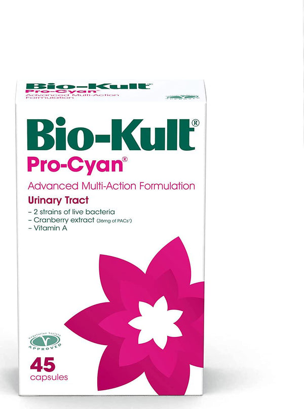 Bio-Kult Pro Cyan - 45 Caps, Probiotics for Women, Targets Urinary Tract, With Cranberry Extract and Vitamin A, 45 count
