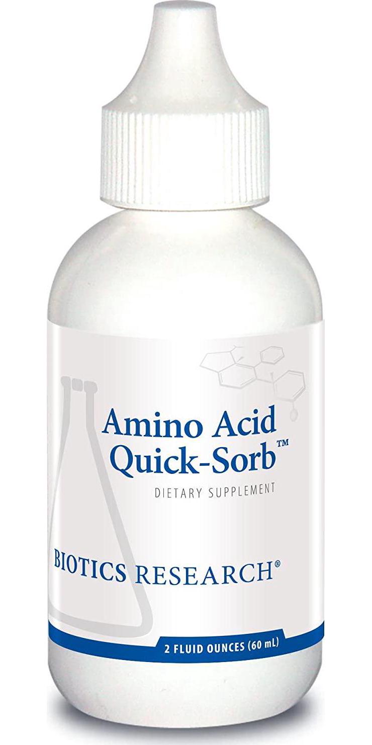 Biotics Research Amino Acid Quick Sorb Liquid Formula, Highly Absorbed, Glycine, L Alanine, L Arginine HCl, L Lysine HCl, L Proline, L Histidine HCl, L Serine, L Threonine, L Valine 2 Fluid Ounces