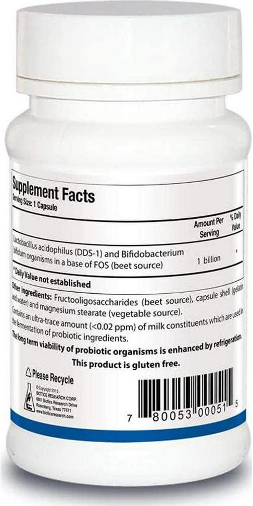 Biotics Research Bio-Dophilus CapsTM - Daily Probiotic, Digestive Health Capsules, 1 Bill CFU/caps, Promotes Healthy Digestion, Supports Natural Immune System, Healthy Gut Microbial Balance 30caps