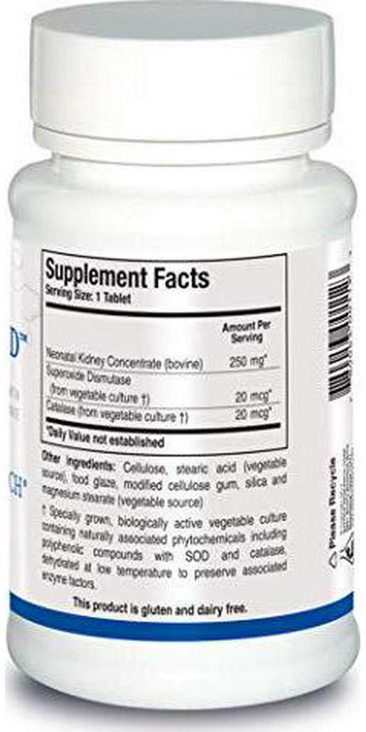 Biotics Research Cytozyme-KDTM - Neonatal Kidney, Supports Renal Health, Healthy Blood Pressure, SOD, Catalase, Potent Antioxidant Activity. 60 Tablets.