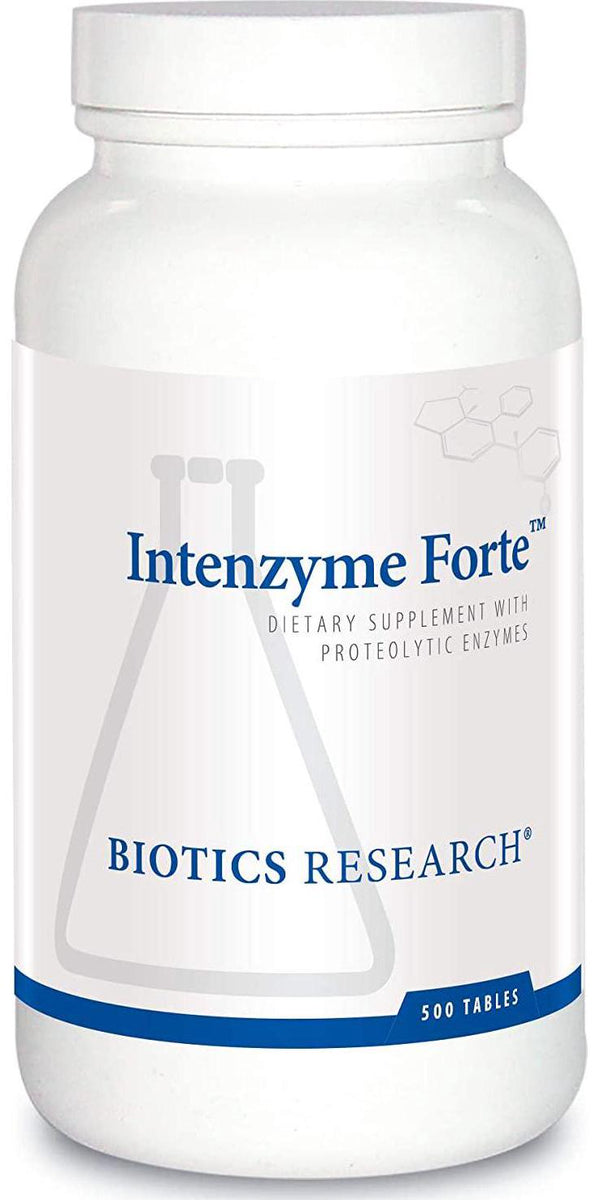 Biotics Research Intenzyme Forte - Proteolytic Enzymes, Pancreatin, Bromelain, Papain, Lipase, Amylase, Protein Metabolism. 500 tabs