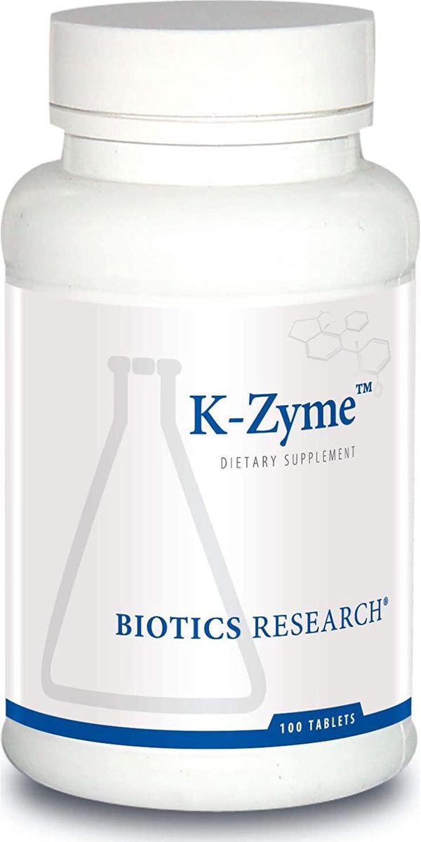 Biotics Research K-ZymeTM Potassium, 99 mg, Supports Cardiovascular Function, Electrolyte Balance, Nerve Transmission, Muscle Activity, Superoxide Dismutase, Catalase. 100 Tablets