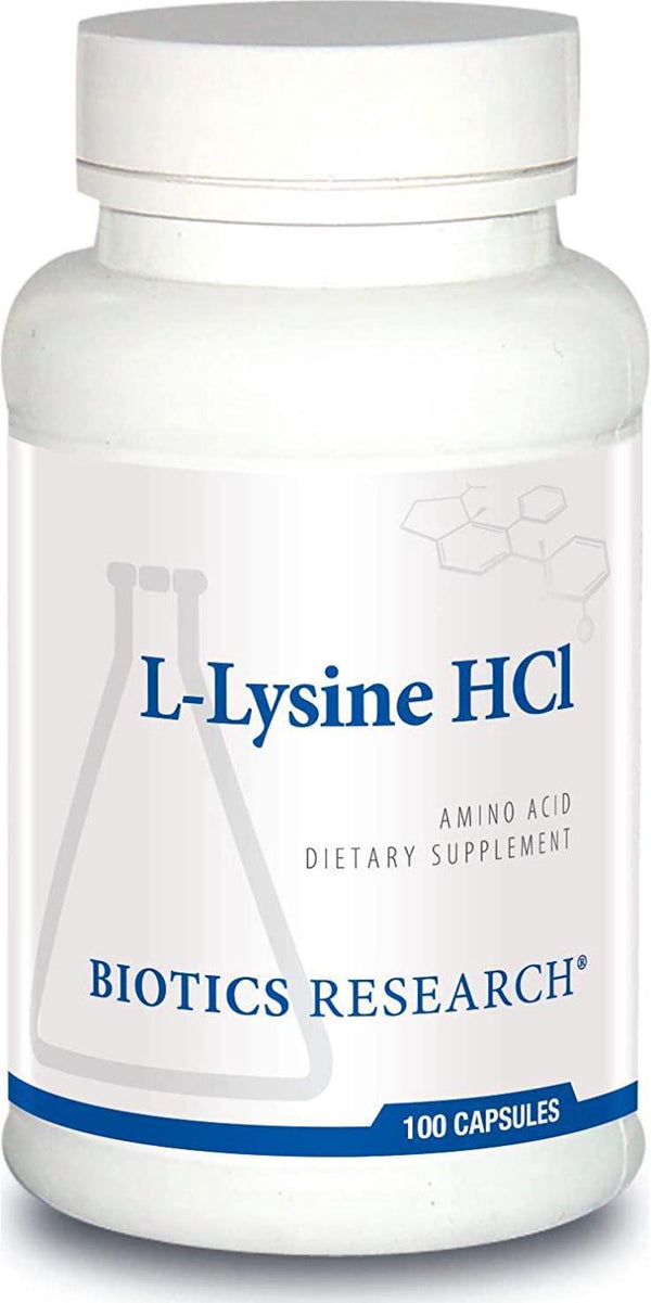 Biotics Research L Lysine HCI - Amino Acid L-lysine Supplement Promotes Energy, Boosts Immunity, Stimulates Calcium Absorption - 100 Capsules