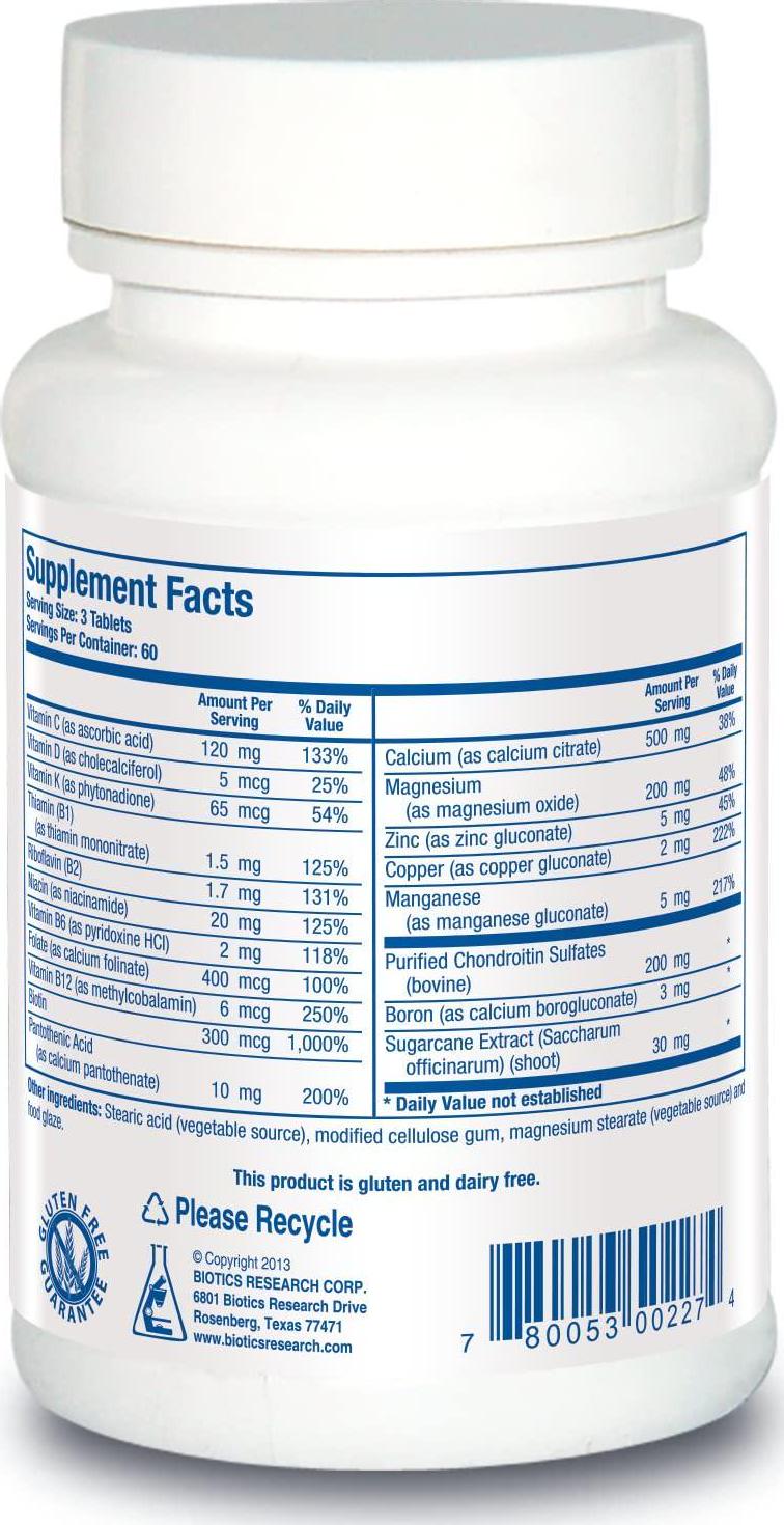 Biotics Research Osteo B Plus Optimal Bone Health Support, Ca Mg K, Healthy Aging, Purified Chondroitin Sulfates 180 Tabs