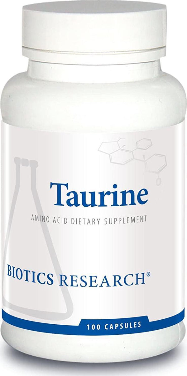 Biotics Research Taurine - 500 mg Taurine, Amino Acid, Brain Health, Cardiovascular Health, Antioxidant. 100 Capsules.