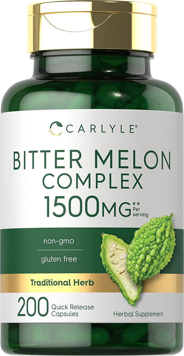 Bitter Melon Capsules | 1000mg | 200 Count | Non-GMO and Gluten Free Extract | Complex Supplement | by Carlyle