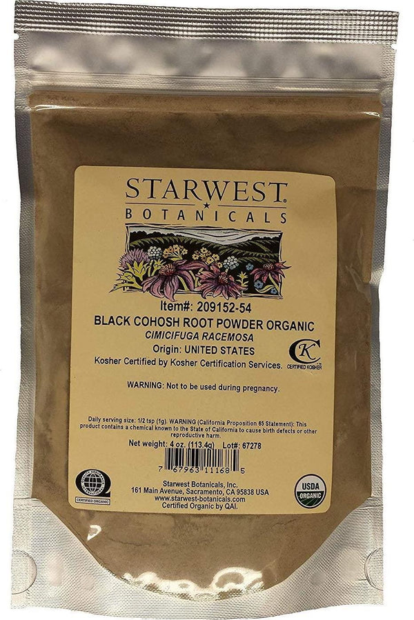 Black Cohosh Root Pwd Organic - 4 Oz,(Starwest Botanicals)