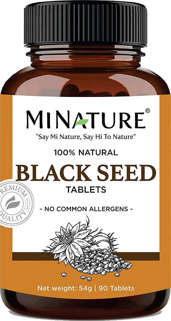 Black Seeds Tablets by mi Nature | 90 Tablets, 1000 mg | 45 Days Supply | Black Seed Tablets | Vegan| Joint Mobility | Digestive aid | Anti-inflammatory|Nigella sativa