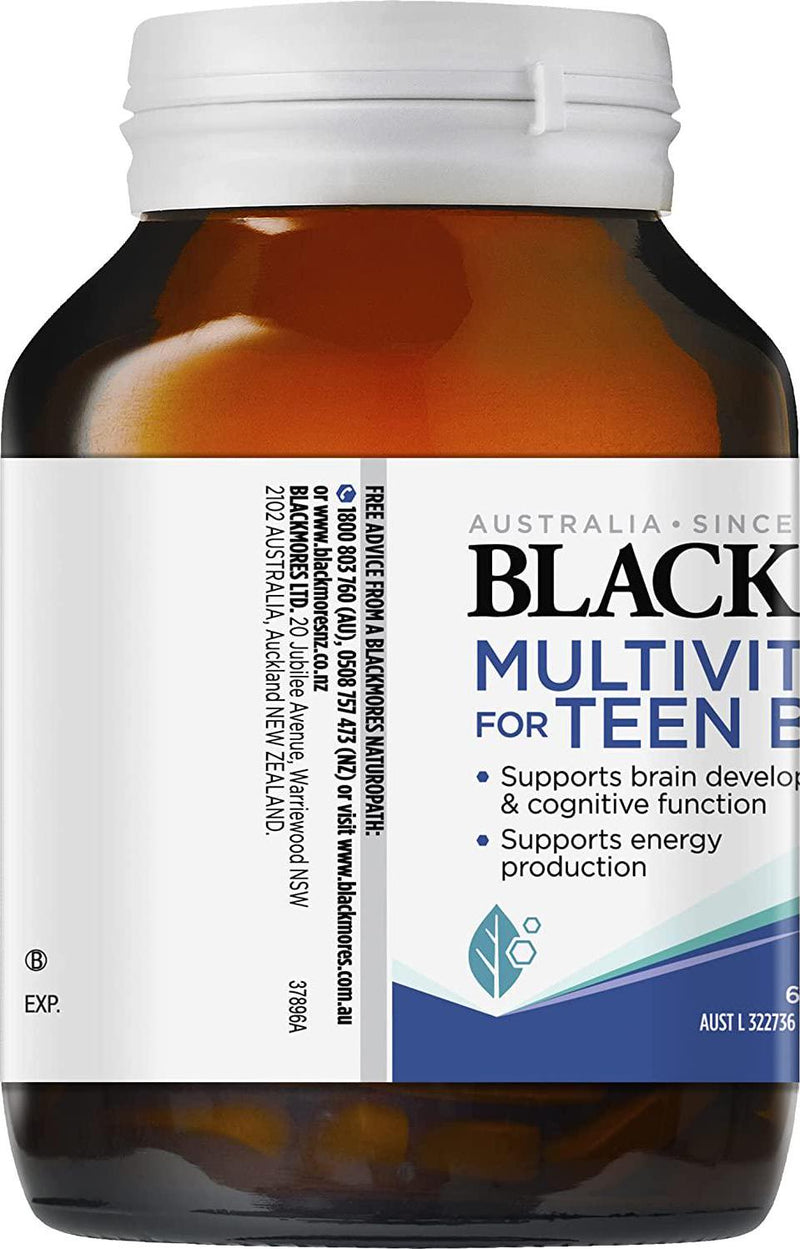 Blackmores Multivitamin for Teen Guys 60 Capsules, White (BMRTEEGUY)