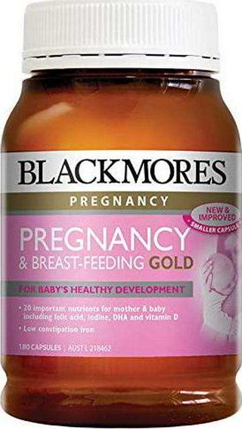 Blackmores Pregnancy and Breastfeeding Gold 180 Caps Health Supplement Essential Nutrients for Mother and Baby, DHA Fish Oil