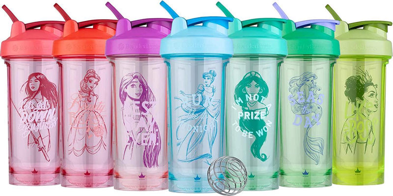 BlenderBottle Disney Princess Shaker Bottle Pro Series, Perfect for Protein Shakes and Pre Workout, 28-Ounce, Ariel