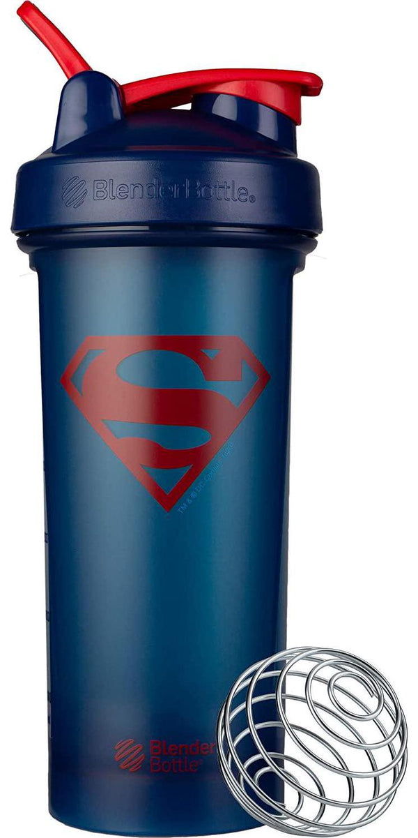 BlenderBottle Justice League Classic V2 Shaker Bottle Perfect for Protein Shakes and Pre Workout, 28-Ounce, Retro Superman, (C03974)