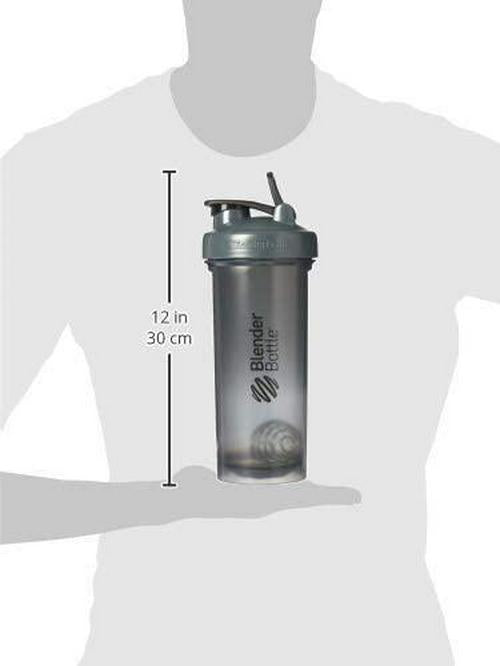 BlenderBottle Pro45 Extra Large Shaker Bottle, Grey/Black, 45-Ounce (Pack of 8)