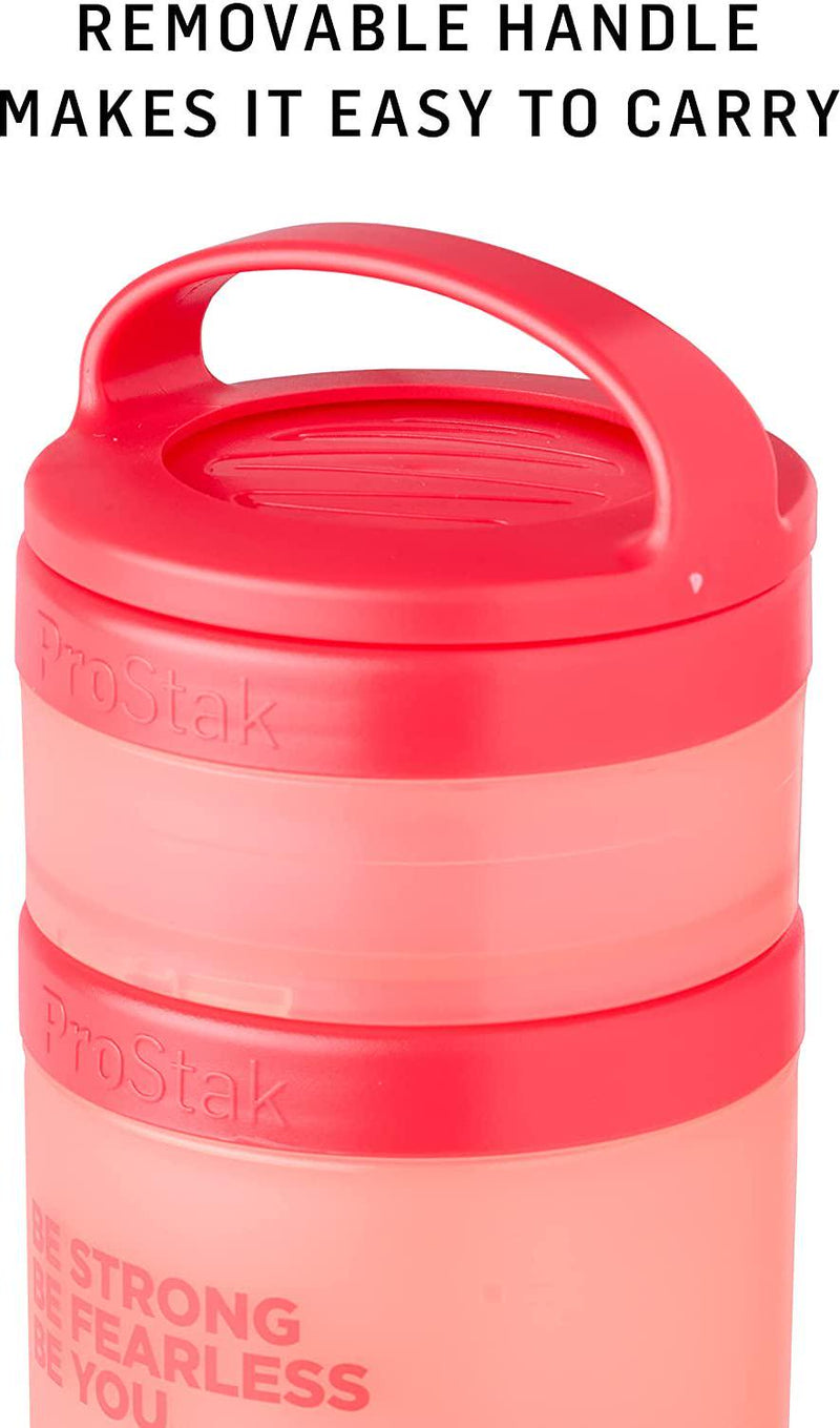 BlenderBottle ProStak Twist n’ Lock Storage Jars Expansion 3-Pak with Removable Handle, 100cc+150cc+250cc, Be Strong Be Fearless Be You