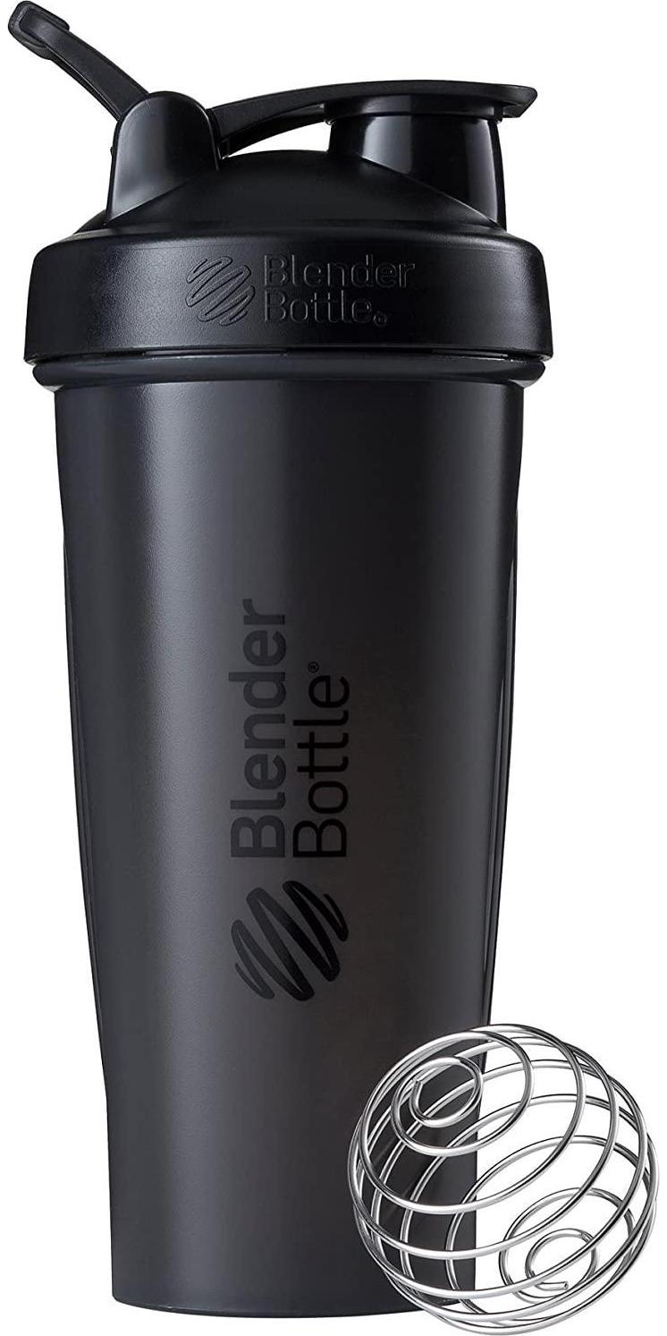 BlenderBottle Shaker Bottle with Pill Organizer and Storage for Protein Powder, ProStak System, 22-Ounce, Black and Classic Shaker Bottle Perfect for Protein Shakes and Pre Workout, 28-Ounce, Black