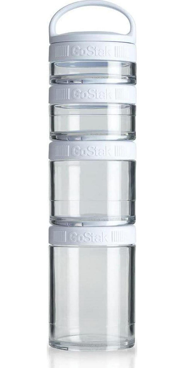 Blender Bottle 4-Piece GoStak Twist n&#039; Lock Storage Jars Starter Pack, White