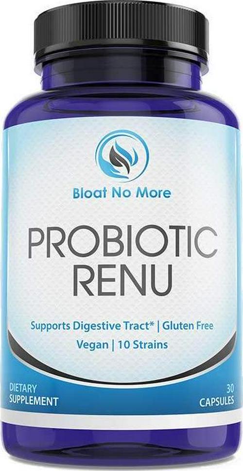 Bloat No More: Probiotic Renu Dietary Supplements for Women | Made in USA | Support Immunity, Digestive Tract and Blood Sugar | Gluten-Free Vegan - Blend of 50 Billion CFU - 10 Strains - 30 Capsules