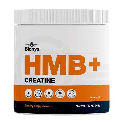 Blonyx HMB + Creatine - Improves Strength, Power, Lean Body Mass, Recovery - 30-Day Supply