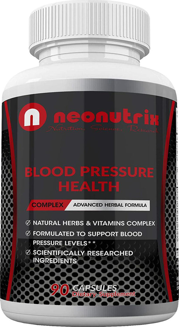 Blood Pressure Supplement to Support Circulation, Cardiovascular Health and Blood Pressure Naturally Advanced Herb and Vitamin Complex with Niacin, Hawthorn Extract and Hibiscus 90 Capsules by Neonutrix