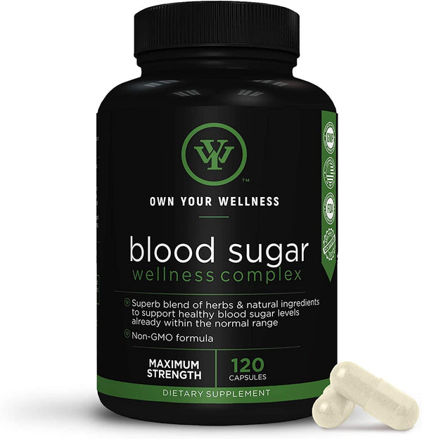 Blood Sugar Wellness Complex -with Effective and Potent Herbs and Natural Ingredients to Support and Promote Healthy Blood Sugar Levels, Weight Loss and Insulin Levels-.
