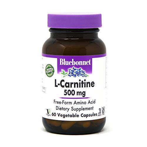 BlueBonnet L-Carnitine 500 mg Vitamin Capsules, White, 60 Count