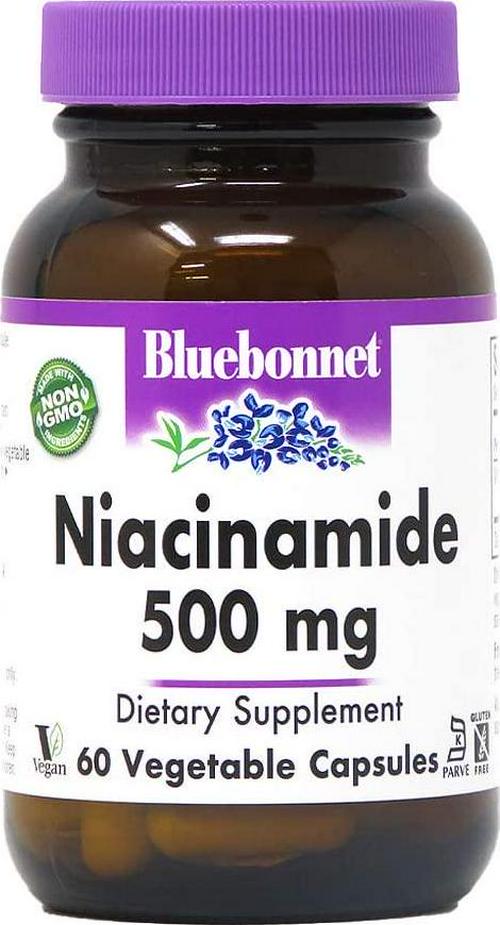 Bluebonnet Niaciamide 500 mg Vegetable Capsules, 60 Count