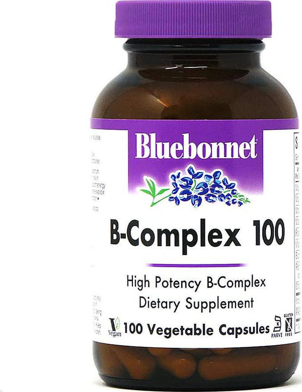 Bluebonnet Nutrition B Complex 100 Vegetable Capsules, Complete Full Spectrum, Vitamin B6, B12, Biotin, Folate, Vegan, Vegetarian, Gluten Free, Soy Free, Milk Free, Kosher, 100 Vegetable Capsules