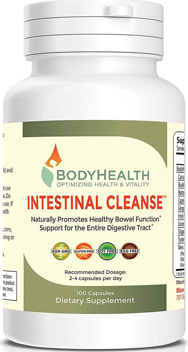 BodyHealth Intestinal Cleanse Eliminate (100 Capsules), Colon Cleanser Detox, Laxative for Constipation and Gentle Bowel Elimination, Helps with Weight Loss, Liver Health and Body Detoxification