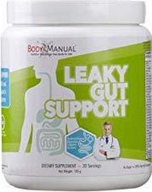 BodyManual Leaky Gut Support, Repair, and Relief | Helps Restore Gut Health with Vitamins, Minerals, Herbs, Probiotics and Other Key Nutrients | Gluten, Dairy, Soy, and GMO Free (Powder (30 Servings))