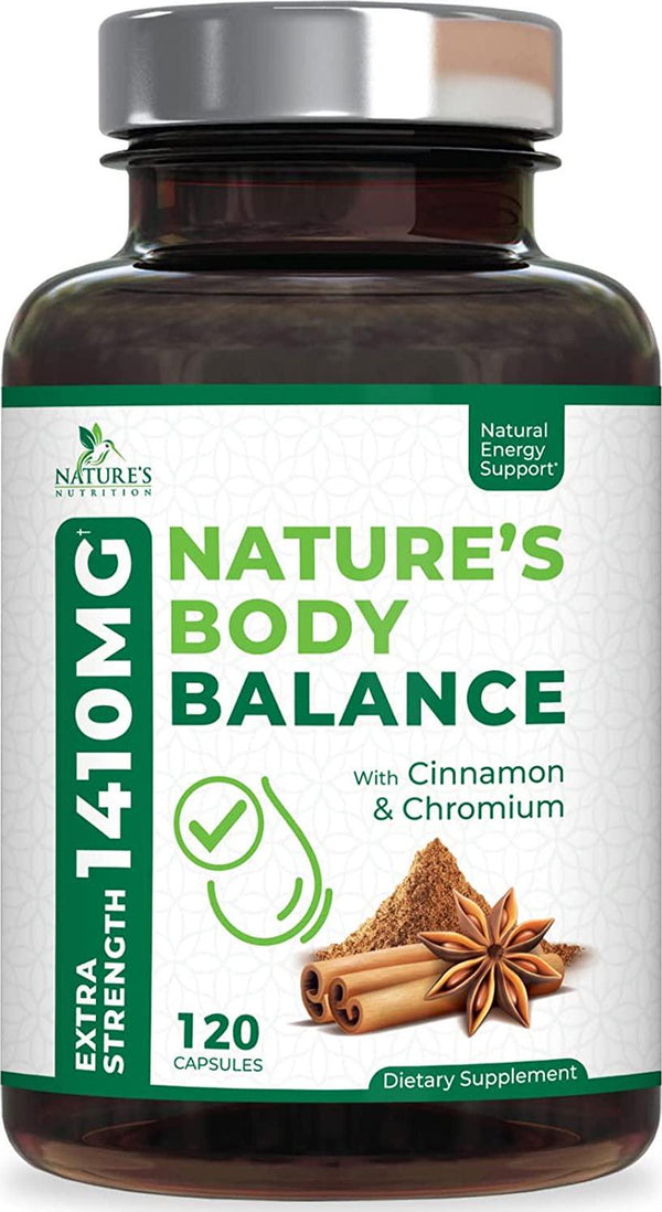 Body Balance Complex, Advanced Extra Strength Herbal Supplement with Cinnamon, Alpha Lipoic Acid and Chromium - 20 Herbs and Vitamin Blend - Best Vegan Complex - 120 Capsules