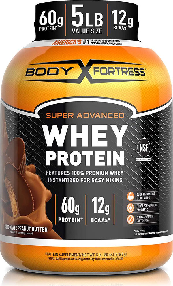 Body Fortress Whey Protein Powder 5 lb, Banana Creme