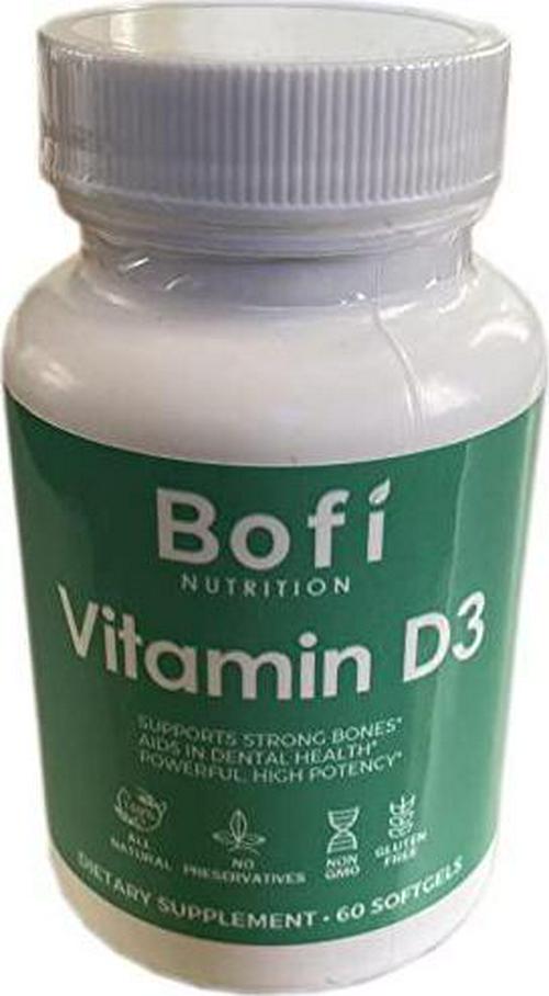 Bofi Extra Strength Vitamin D3 5000 IU (125 mcg), Dietary Supplement for Immune Support, 60 Softgels, 60 Day Supply