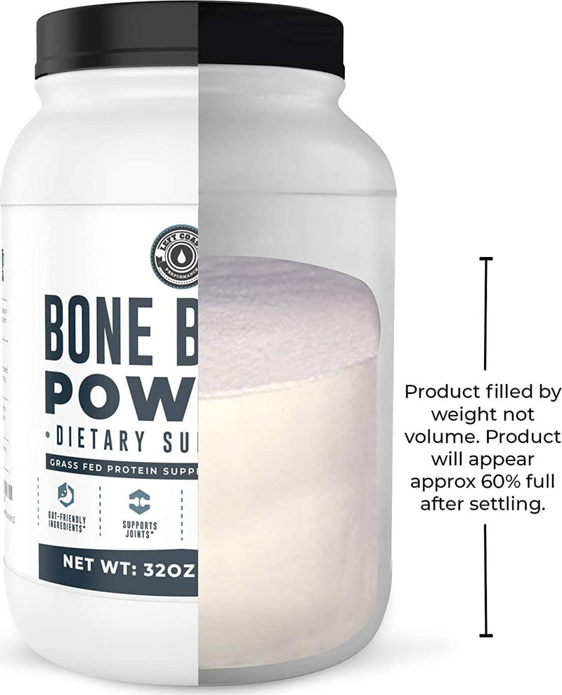 Bone Broth Powder, 2lb Pure Grass Fed Beef Bone Broth Protein Powder. Unflavored, Contains Collagen, Glucosamine and Gelatin, Paleo Protein Powder, Keto, Gut-Friendly, Non-GMO, Dairy Free. 32oz