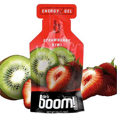 Boom Nutrition - Carb Boom Energy Gel - Fruit-Flavored Energy Gels - Workout Gel - Energy Gel for Cycling - Running Gel - Natural Energy Gel - Strawberry Kiwi (24 Pack)