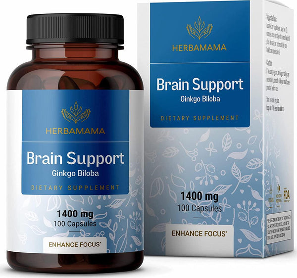 Brain Supplement 1400 mg per Serving | Filled with Ginkgo Biloba, Panax Ginseng, Bacopa Monnieri, Ashwagandha | Brain Booster for Enhanced Mental Focus, Memory, Clarity | Promotes Energy Performance