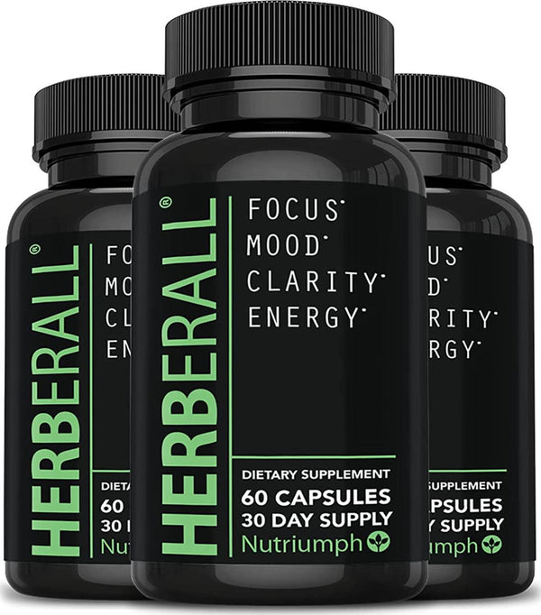Brain Supplements – Memory Supplements 100% Plant Based – Vegan Friendly Brain Supplements to Improve Memory and Concentration, Boost Focus, Enhance Clarity and Lift Mood – Brain Vitamins by Herberall
