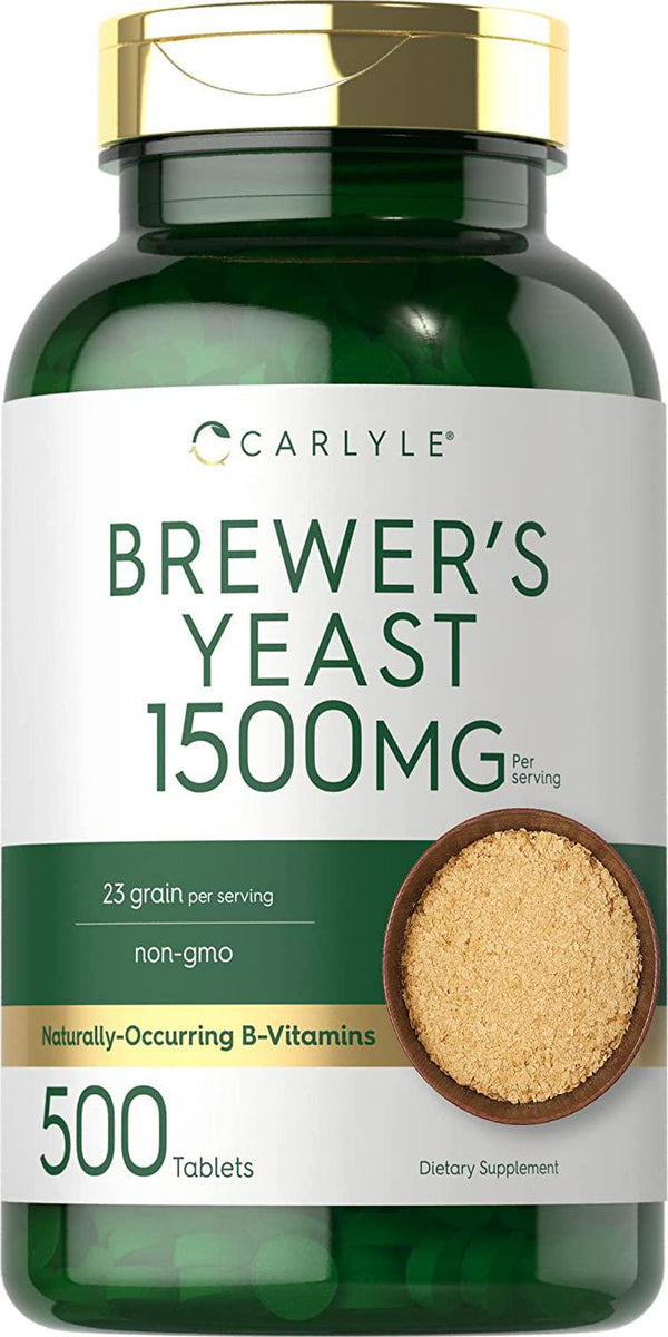 Brewers Yeast Tablets | 1500mg | 500 Count | Non-GMO and Gluten Free | by Carlyle