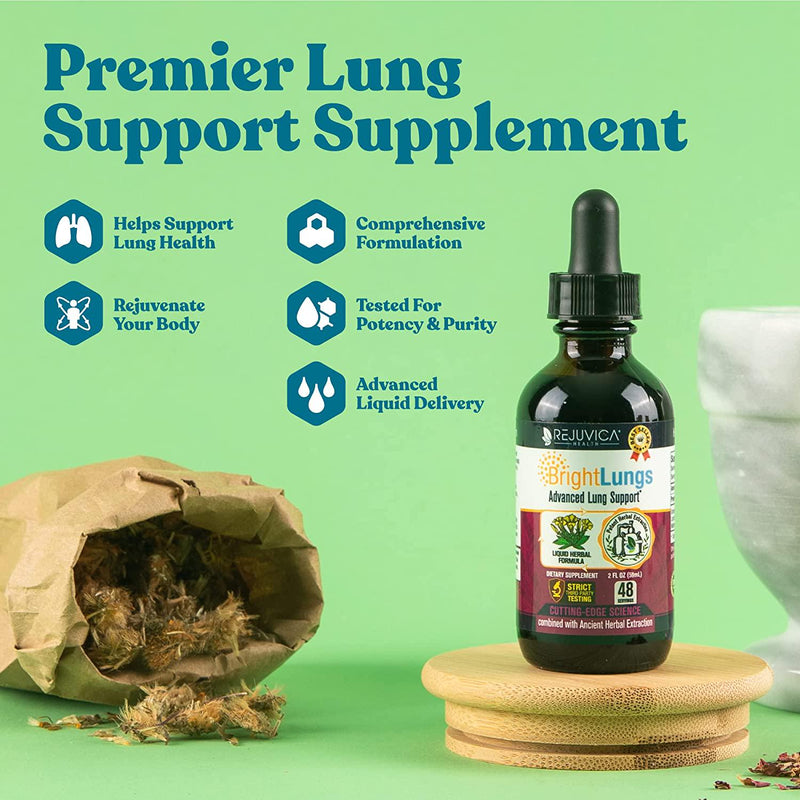 Bright Lungs - Advanced Lung Support Supplement - Liquid Delivery for Better Absorption - Grindelia, Lobelia, Licorice, Wild Cherry and More!