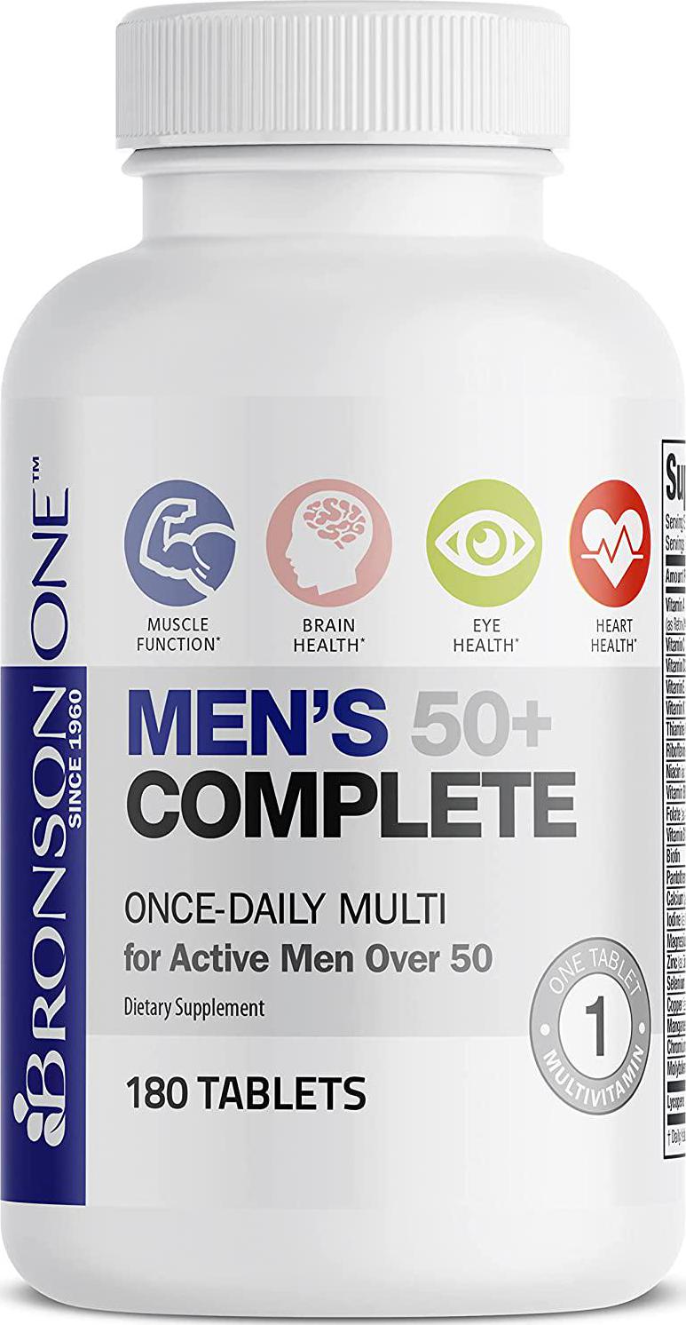 Bronson ONE Daily Mens 50+ Complete Multivitamin Multimineral (180)